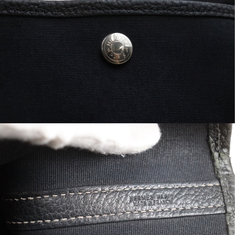 Hermes Garden Party PM黑色帆布-17