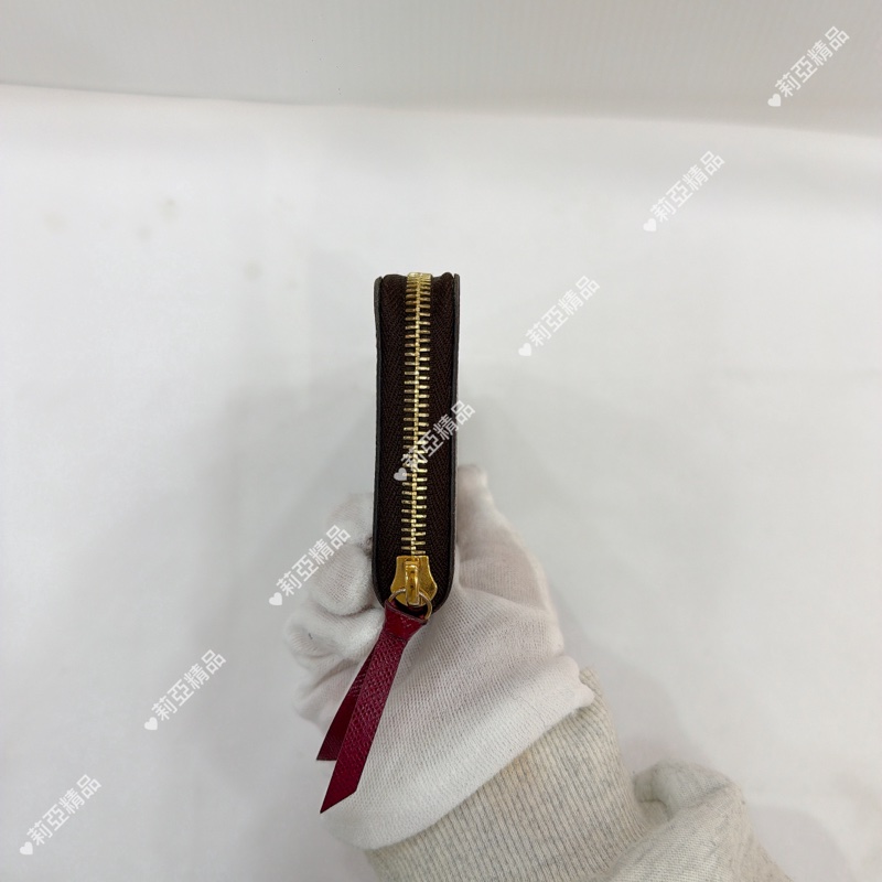 莉亞精品♡Lv老花皮夾內桃色-4