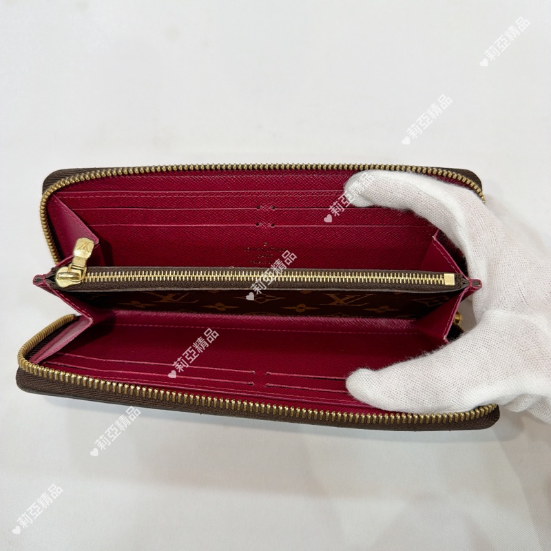 莉亞精品♡Lv老花皮夾內桃色-7