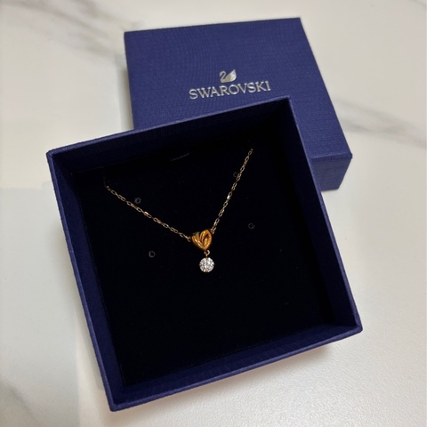SWAROVSKI Lifelong Heart璀燦垂墜水晶愛心玫瑰金項鍊