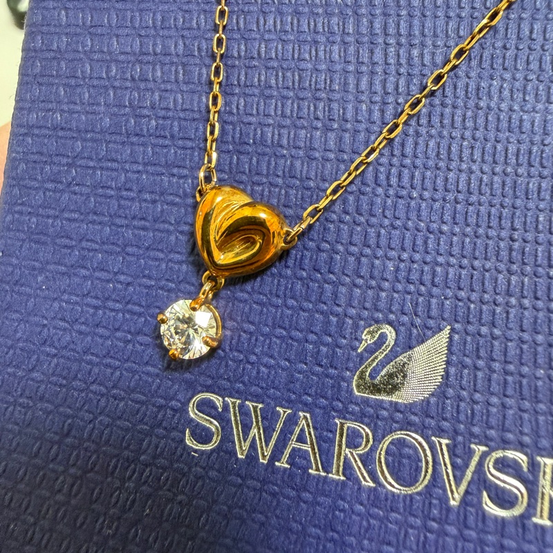 SWAROVSKI Lifelong Heart璀燦垂墜水晶愛心玫瑰金項鍊-1