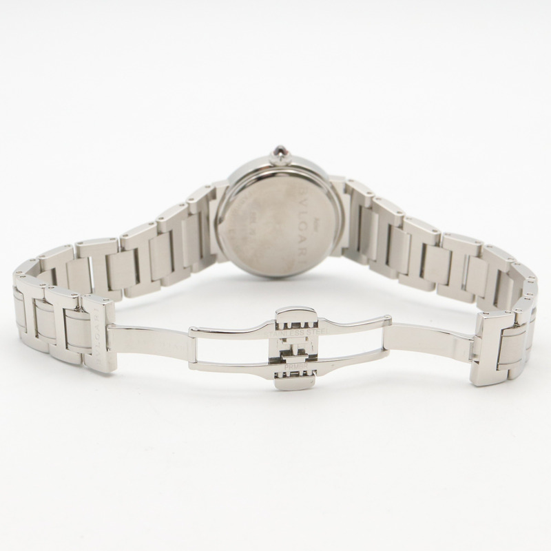 寶格麗 (BVLGARI) 12鑽女錶，不鏽鋼錶殼，紫色錶盤，型號BBL26S-3