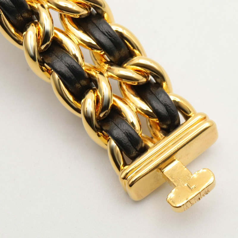 香奈兒 (Chanel) CHANEL Première L 女士腕錶，鍍金 (GP)，皮革錶帶，黑色，H0001-10