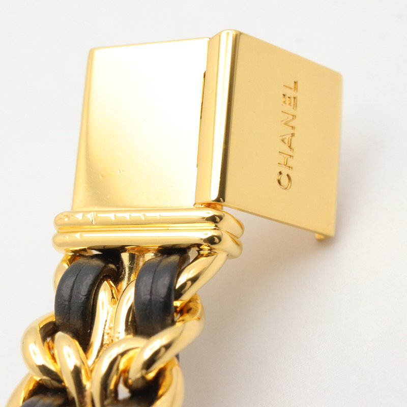 香奈兒 (Chanel) CHANEL Première L 女士腕錶，鍍金 (GP)，皮革錶帶，黑色，H0001-11