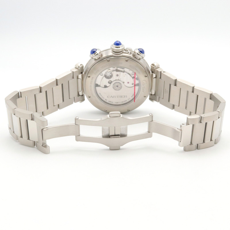 卡地亞 Pasha de Chronograph 腕錶，不鏽鋼材質，男士，銀色，WSPA0018-3