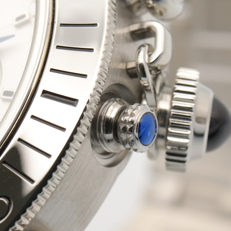 卡地亞 Pasha de Chronograph 腕錶，不鏽鋼材質，男士，銀色，WSPA0018-6