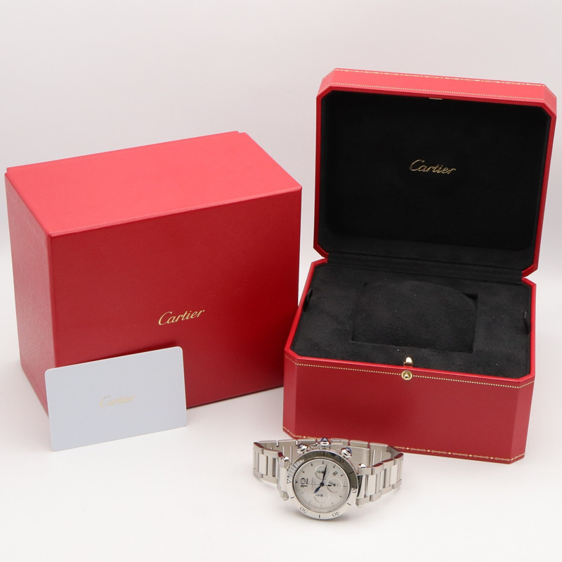 卡地亞 Pasha de Chronograph 腕錶，不鏽鋼材質，男士，銀色，WSPA0018-10