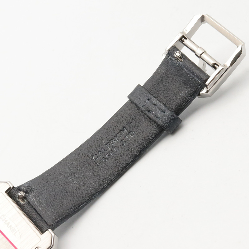 香奈兒男友腕錶，不鏽鋼錶殼，皮革錶帶，女士，白色 (H6954)-14