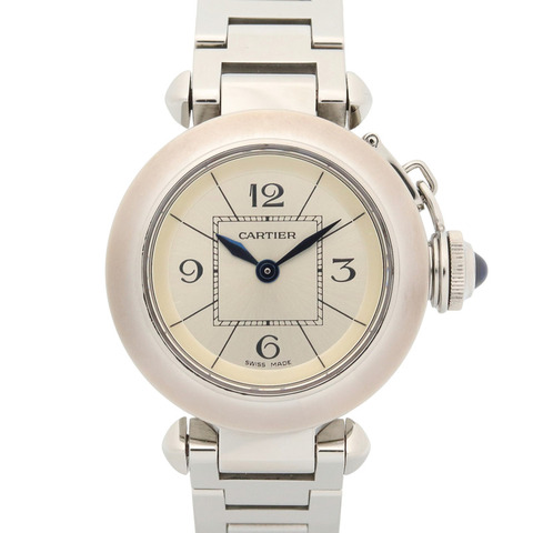 卡地亞 Miss Pasha 女士腕錶，不鏽鋼材質，銀色，型號 W3140007
