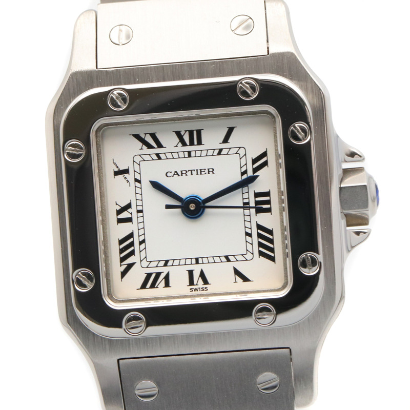 卡地亞 Santos Galbee SM 女士腕錶，不鏽鋼材質，白色 (0901)-2