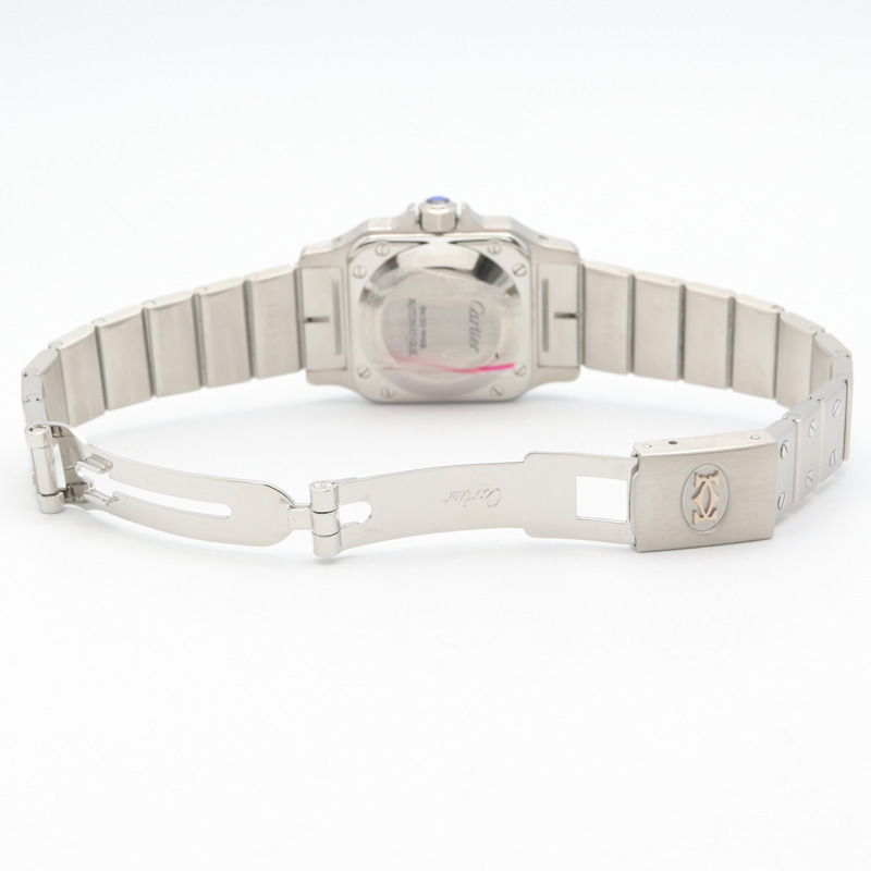 卡地亞 Santos Galbee SM 女士腕錶，不鏽鋼材質，白色 (0901)-3