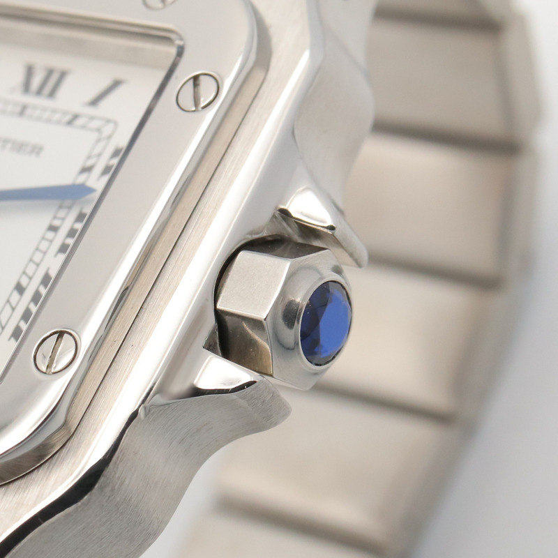 卡地亞 Santos Galbee SM 女士腕錶，不鏽鋼材質，白色 (0901)-5