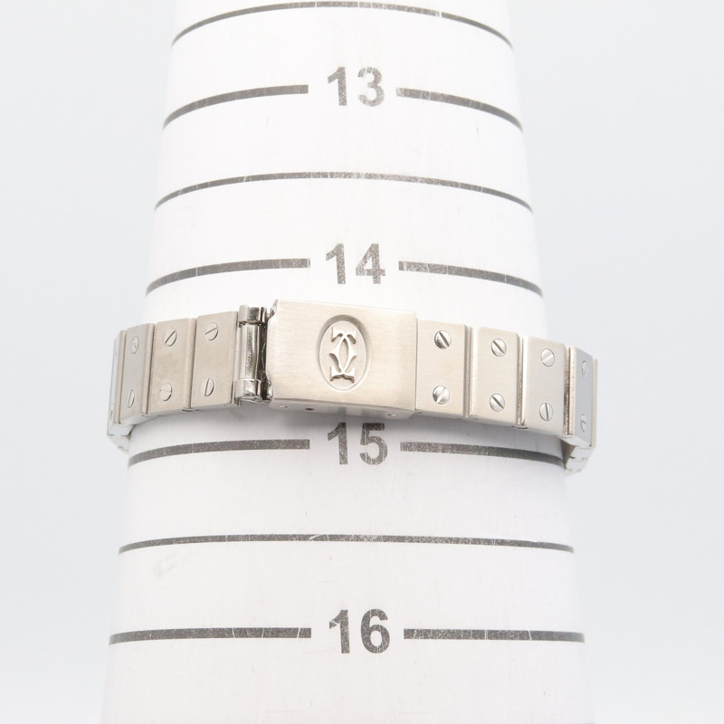 卡地亞 Santos Galbee SM 女士腕錶，不鏽鋼材質，白色 (0901)-6