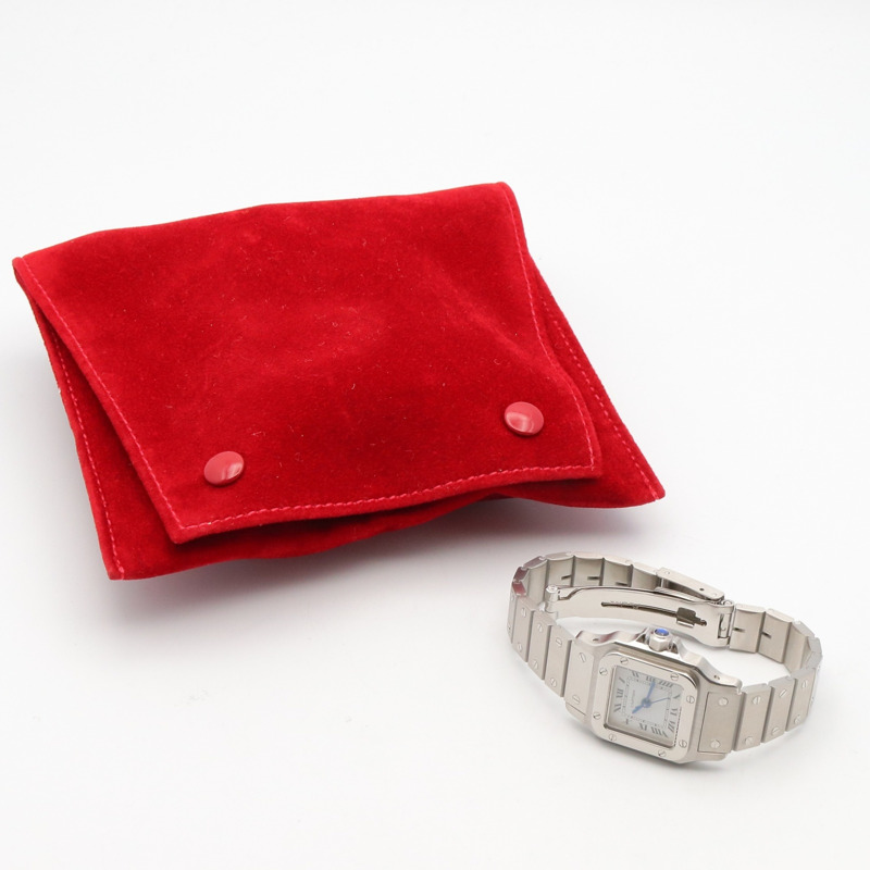 卡地亞 Santos Galbee SM 女士腕錶，不鏽鋼材質，白色 (0901)-8