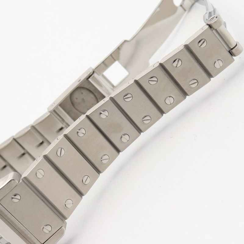 卡地亞 Santos Galbee SM 女士腕錶，不鏽鋼材質，白色 (0901)-14