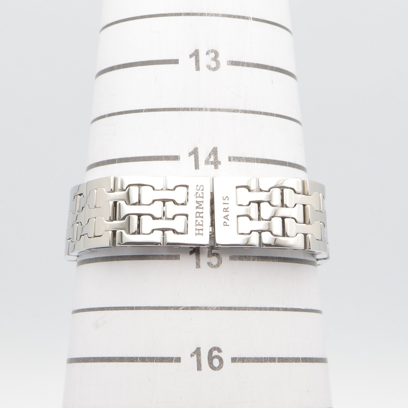 愛馬仕 H 系列腕錶，鑲鑽錶圈，不鏽鋼材質，女錶，銀色，型號 HH1.230-6