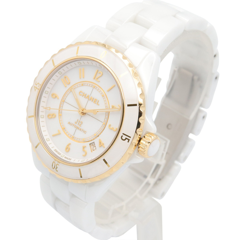 香奈兒 J12 Caliber 12.1 腕錶，18K（黃金），陶瓷，男士，白色，H9540-1