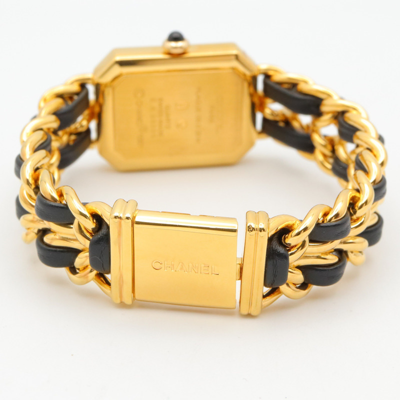 香奈兒 (Chanel) CHANEL Première S 女士腕錶，鍍金 (GP)，皮革錶帶，黑色，H0001-3