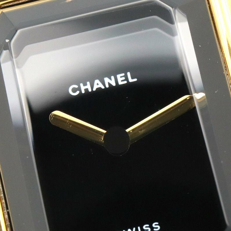 香奈兒 (Chanel) CHANEL Première S 女士腕錶，鍍金 (GP)，皮革錶帶，黑色，H0001-7
