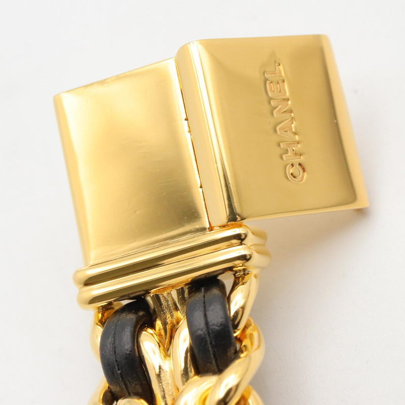香奈兒 (Chanel) CHANEL Première S 女士腕錶，鍍金 (GP)，皮革錶帶，黑色，H0001-12