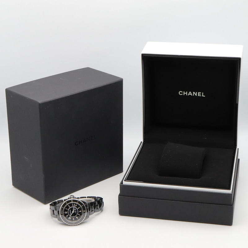 香奈兒 J12 Caliber 12.2 陶瓷女士腕錶，黑色，H5696-8