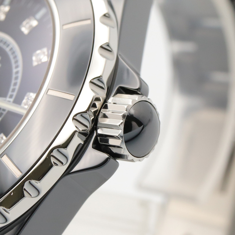 香奈兒 J12 男士 11 鑽陶瓷腕錶，黑色，型號 H2124-5