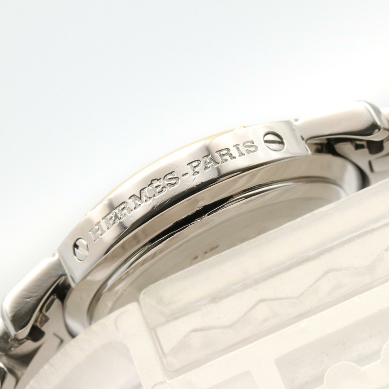 愛馬仕 Clipper 系列腕錶，鍍金不鏽鋼材質，女士款，白色，CL4.220-11