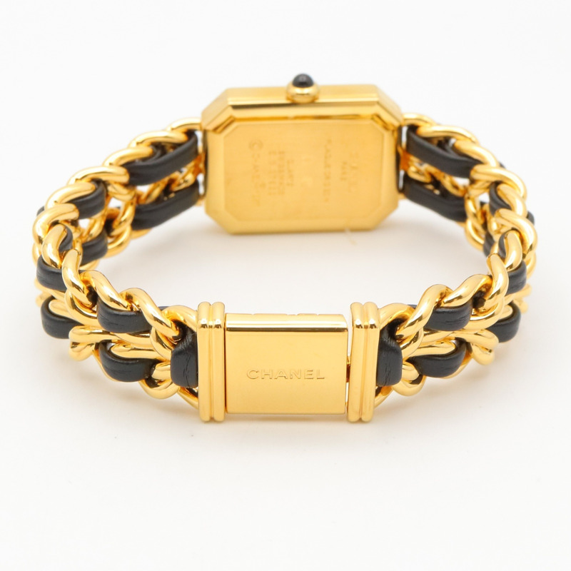 香奈兒 (Chanel) CHANEL Première M 系列腕錶，鍍金皮革錶帶，女士款，黑色，H0001-4