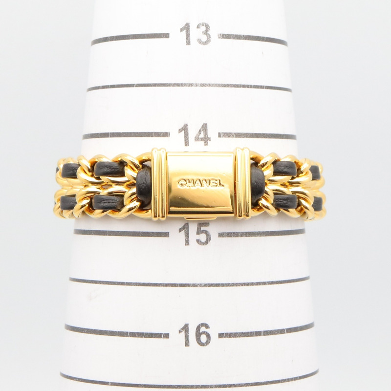 香奈兒 (Chanel) CHANEL Première M 系列腕錶，鍍金皮革錶帶，女士款，黑色，H0001-7
