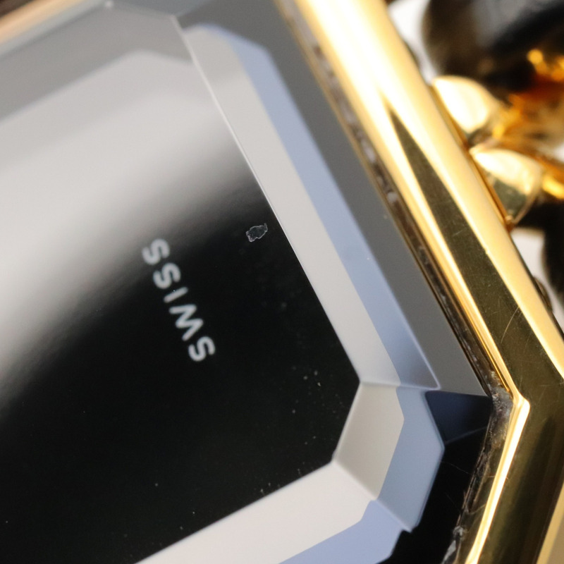 香奈兒 (Chanel) CHANEL Première M 系列腕錶，鍍金皮革錶帶，女士款，黑色，H0001-9