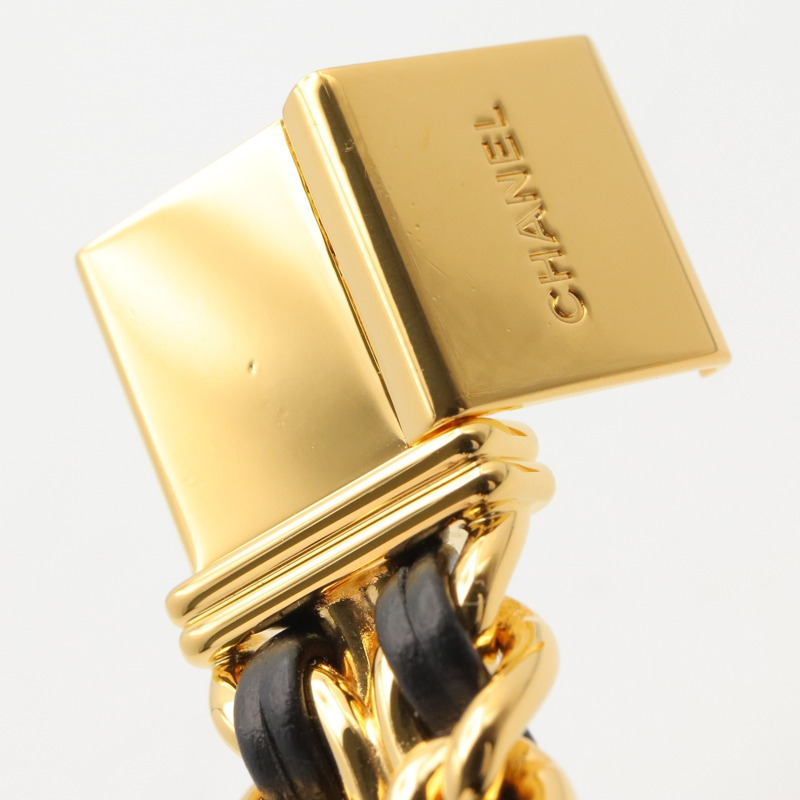 香奈兒 (Chanel) CHANEL Première M 系列腕錶，鍍金皮革錶帶，女士款，黑色，H0001-12