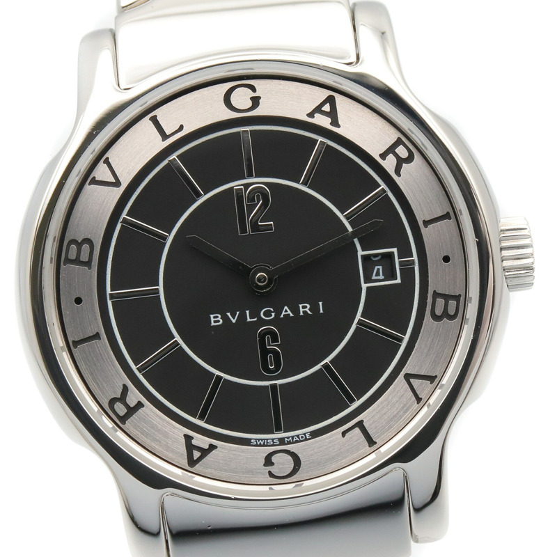 寶格麗 (Bulgari) Solo Tempo 系列腕錶，精鋼材質，女士款，黑色，ST29S-2