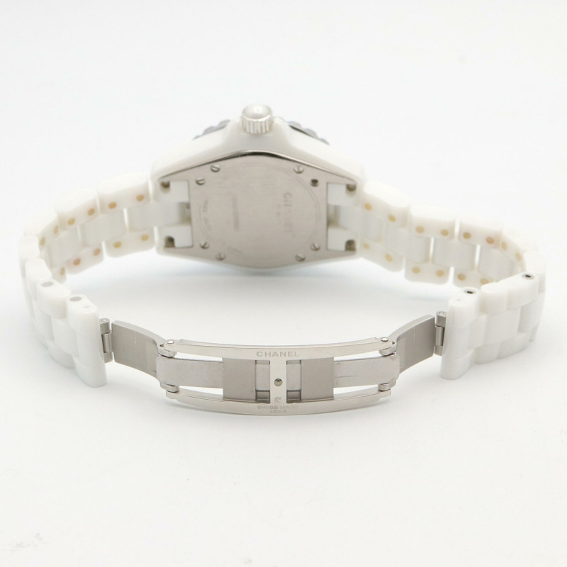 香奈兒 J12 12鑽陶瓷女錶，白色 (H1628)-3