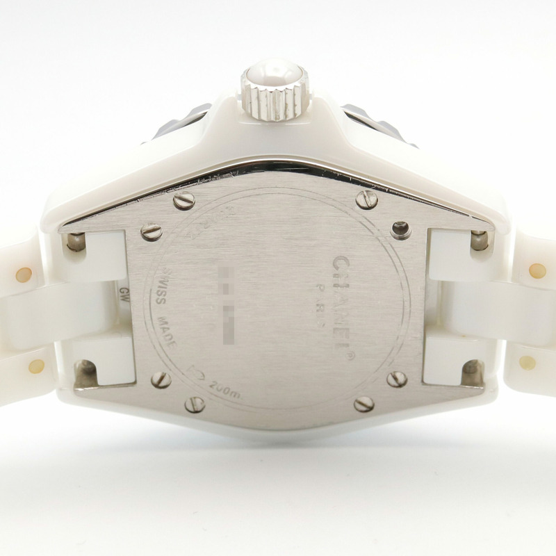 香奈兒 J12 12鑽陶瓷女錶，白色 (H1628)-4