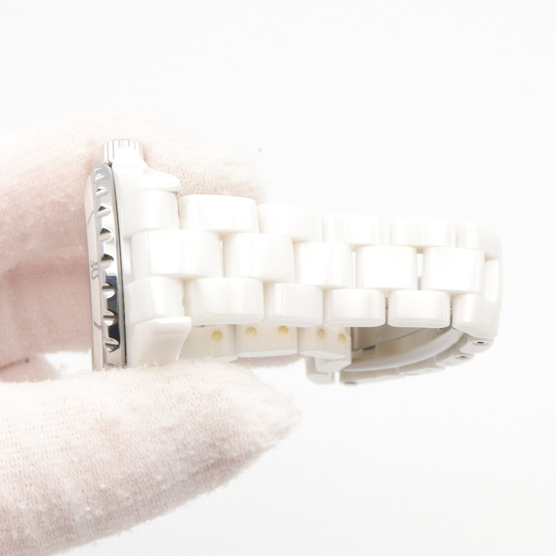 香奈兒 J12 12鑽陶瓷女錶，白色 (H1628)-7