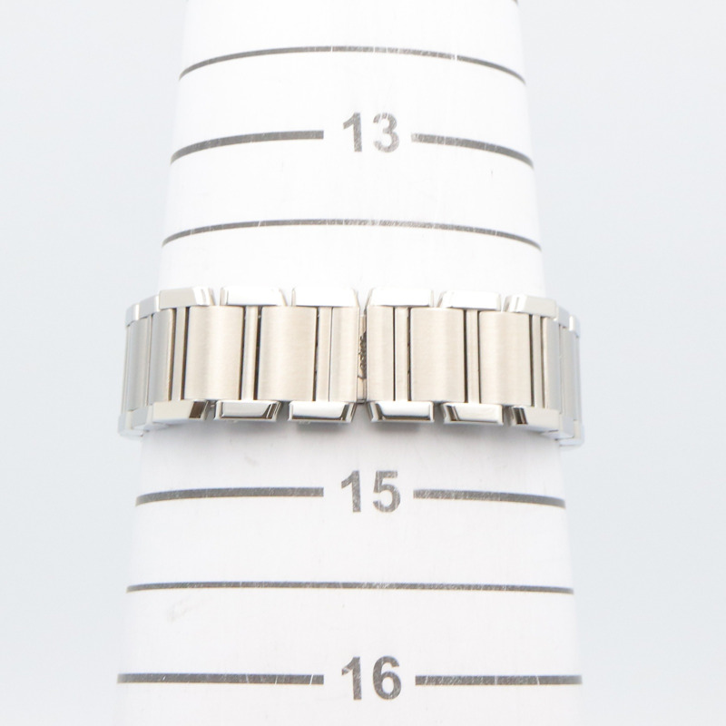 卡地亞 Tank Française SM 女士腕錶，不鏽鋼材質，粉紅錶殼，型號 W51028Q3-6