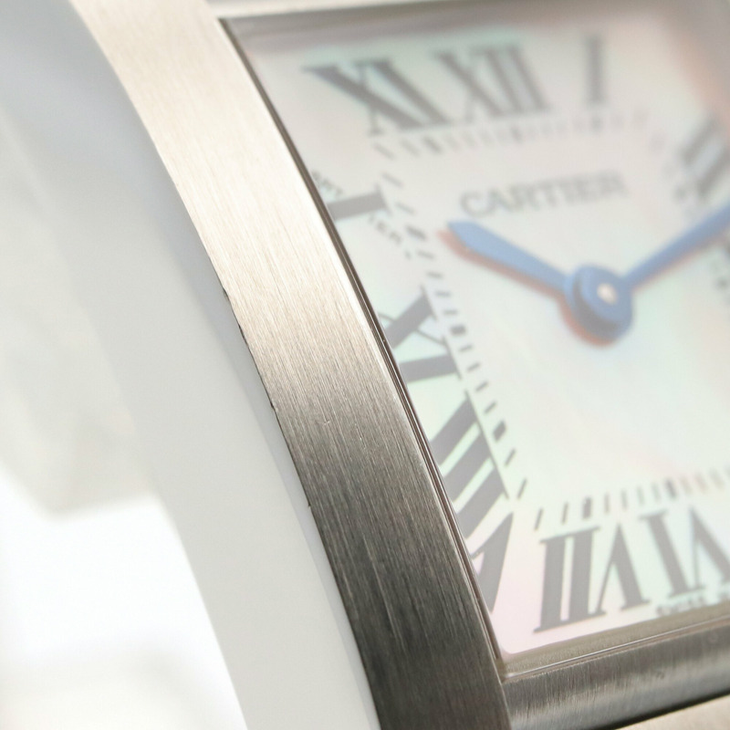 卡地亞 Tank Française SM 女士腕錶，不鏽鋼材質，粉紅錶殼，型號 W51028Q3-8