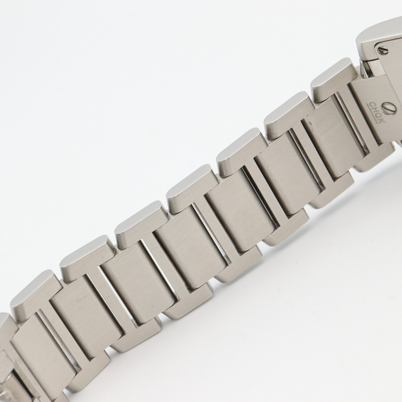 卡地亞 Tank Française SM 女士腕錶，不鏽鋼材質，粉紅錶殼，型號 W51028Q3-13