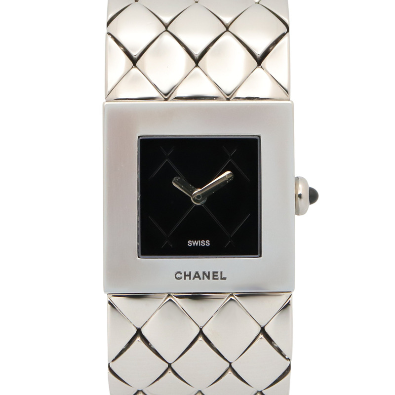 香奈兒 Matelassé 女士腕錶，不鏽鋼材質，黑色，H0009-0