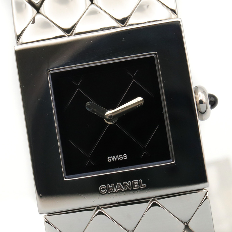 香奈兒 Matelassé 女士腕錶，不鏽鋼材質，黑色，H0009-2