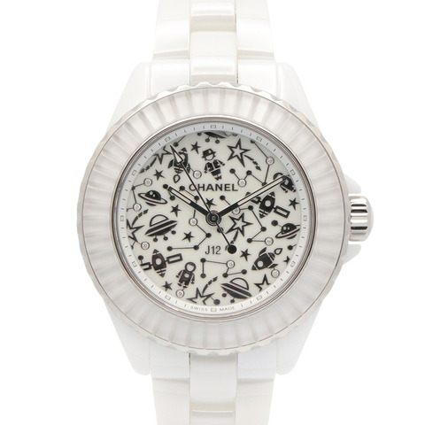 香奈兒 J12 Cosmic 陶瓷女錶，白色 (H7990)