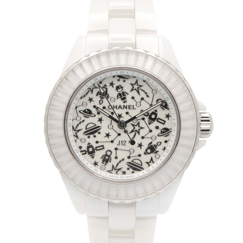香奈兒 J12 Cosmic 陶瓷女錶，白色 (H7990)-0