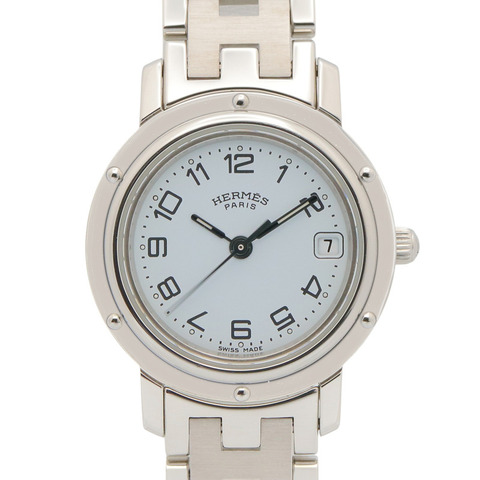 愛馬仕 Clipper 系列腕錶，不鏽鋼材質，女士款，白色 (CL4.210)