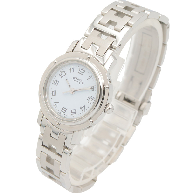 愛馬仕 Clipper 系列腕錶，不鏽鋼材質，女士款，白色 (CL4.210)-1