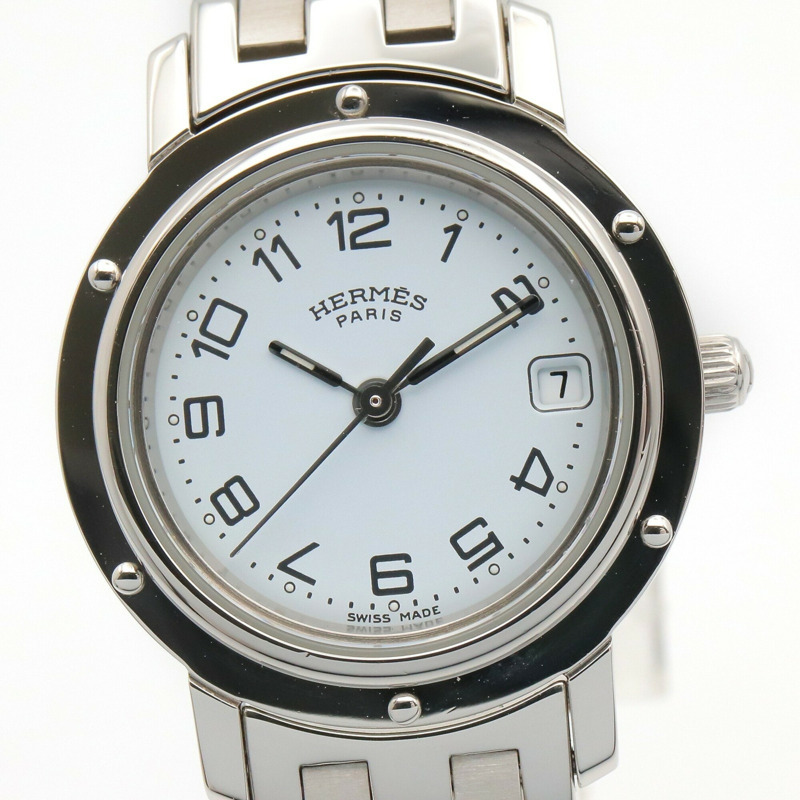 愛馬仕 Clipper 系列腕錶，不鏽鋼材質，女士款，白色 (CL4.210)-2