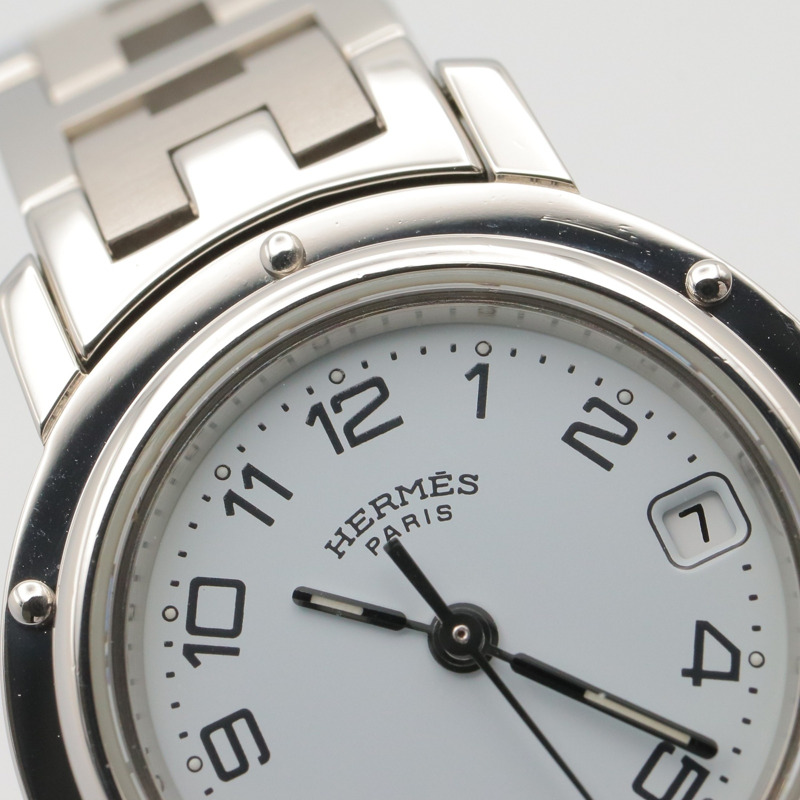 愛馬仕 Clipper 系列腕錶，不鏽鋼材質，女士款，白色 (CL4.210)-10