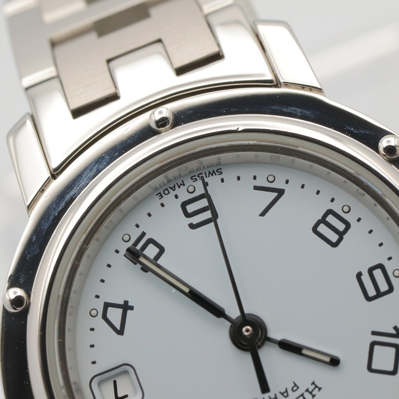 愛馬仕 Clipper 系列腕錶，不鏽鋼材質，女士款，白色 (CL4.210)-11