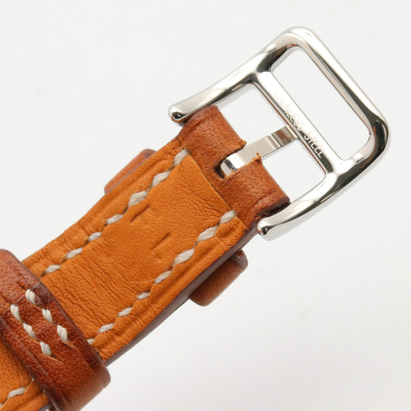 愛馬仕 H-Watch 迷你腕錶，不鏽鋼錶殼，皮革錶帶，女士款，白色 (HH1.110)-13