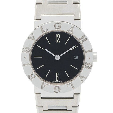 寶格麗 (Bulgari) BVLGARI 女士黑色不鏽鋼腕錶 BB26SSD
