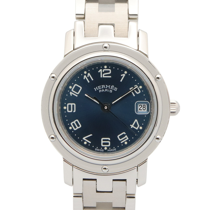 愛馬仕 Clipper 系列腕錶，不鏽鋼材質，女士款，藍色 (CL4.210)-0